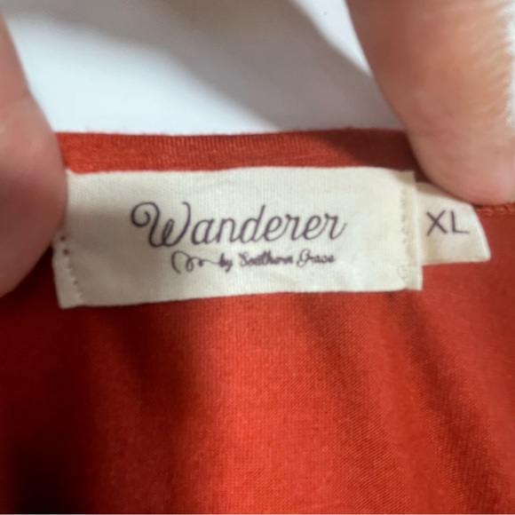 Wanderer by Southern Grace Size XL Follow Me to the Pumpkin Patch Orange Shirt - Picture 4 of 10